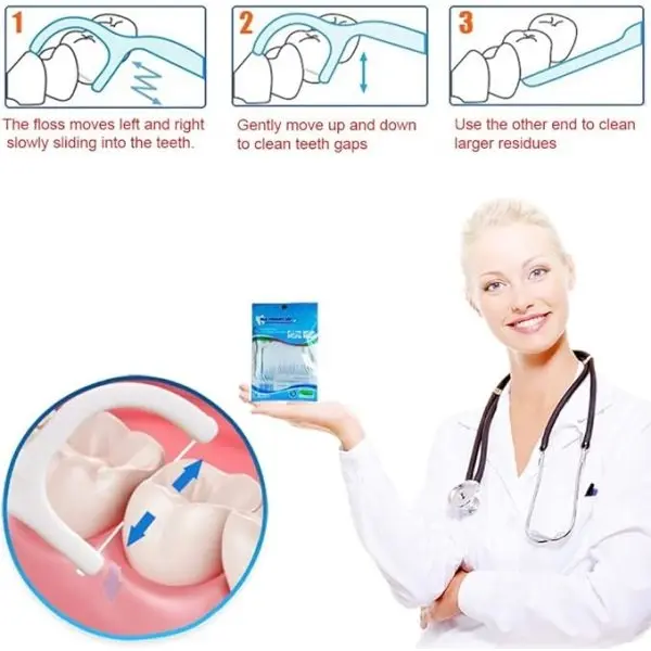 Extra Strong Dental Floss Pick- 30 Pcs - Image 5