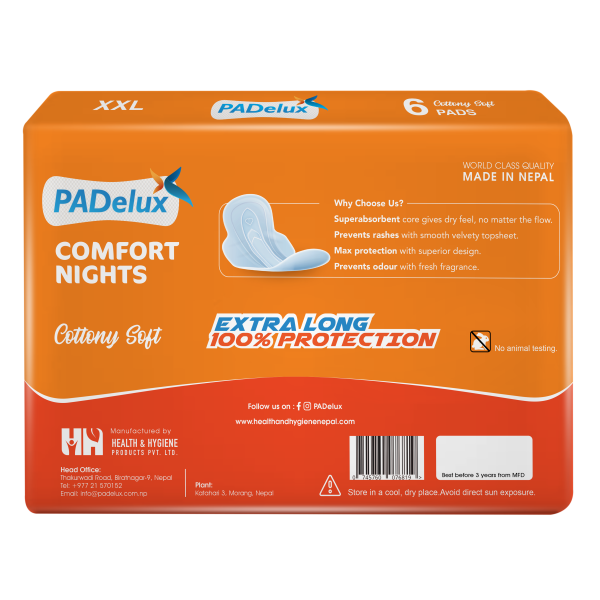 PADelux Sanitary Pads Comfort Nights XXL 320 mm- 6 Pads - Image 5