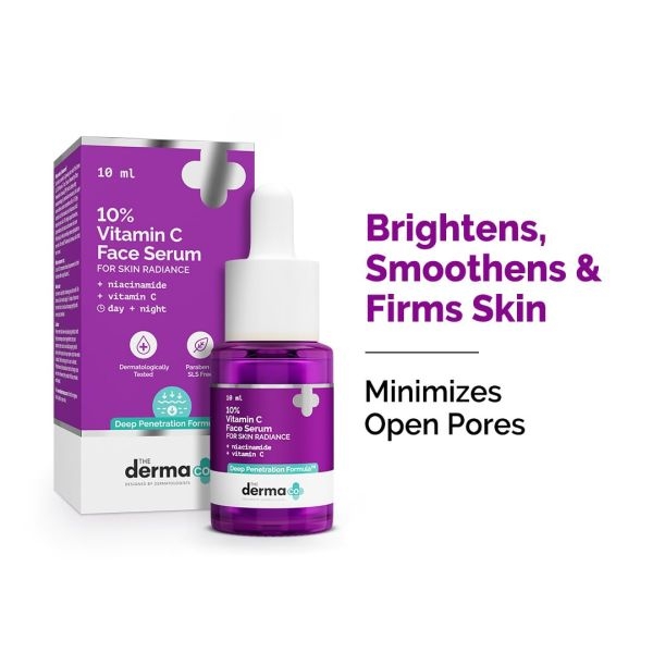 The Derma Co 10% Vitamin C Face Serum with Vitamin C, 5% Niacinamide & Hyaluronic Acid for Skin Radiance - 10ml - Image 2