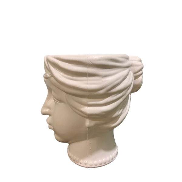 4.5 Inch Beautiful Queen Faced Pot Head Planter For Home Office Desk Balcony Decor - Image 3