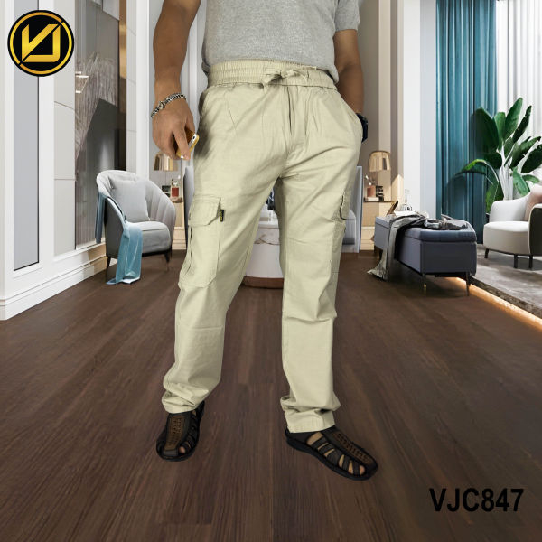 VIRJEANS (VJC847) Cargo Box Trouser For Men- Dark Cream - Image 4