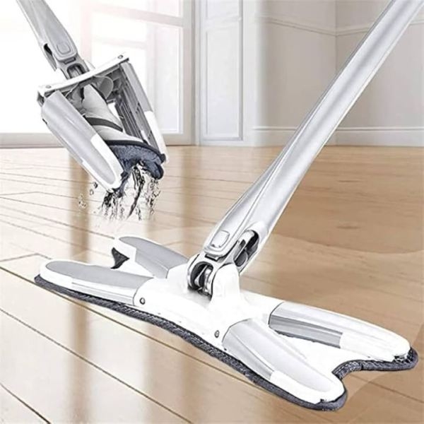 Microfiber Squeeze Mop for Floor Cleaning Hand-Free Wash Self Wringing Flat Mop - Image 3