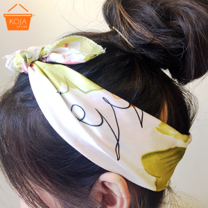 KOJA Lightweight Small Square Women Digital Printed Hair Belt And Neckerchief