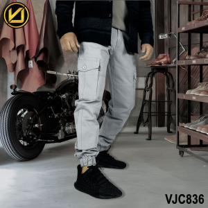 VIRJEANS (VJC836) Cargo Box Joggers 6 Pocket Pant For Men-Grey