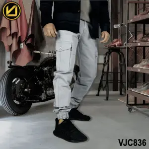 VIRJEANS (VJC836) Cargo Box Joggers 6 Pocket Pant For Men-Grey