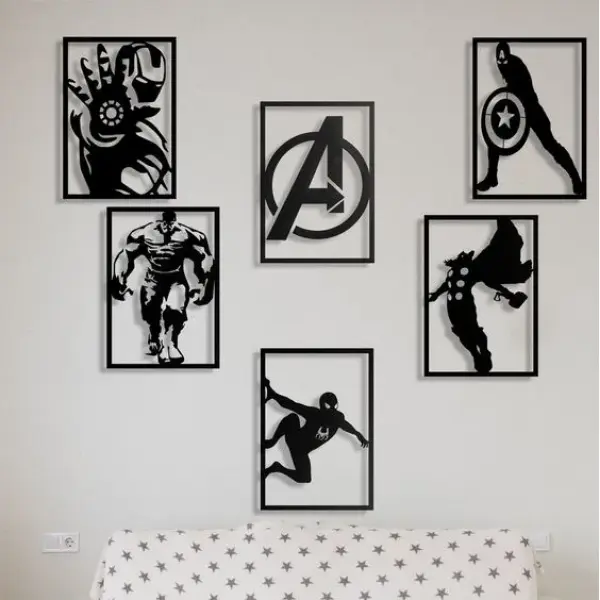 Marvel Superhero Avengers Collections Wooden Wall Decor Frames 6 pc - Image 5