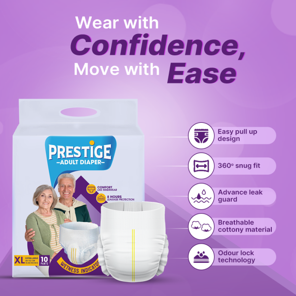 Prestige Adult Pant Style Diaper - Extra Large | Pack of 10Pieces - Image 4