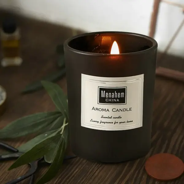KOJA Menahem Natural Scented Pleasant Aroma, Long Lasting Burning Glass Jar Candle - Image 2