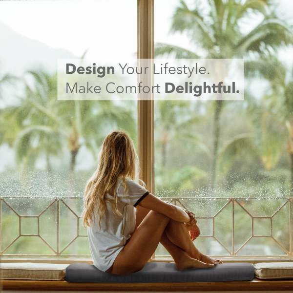 Floor Lounger Cushion, Multipurpose Soft Fabric Cotton, Floor Mattress Cushion with Thick Layer for Meditation, Reading, Sleeping , Camping, Exercise in Dark Gray Color - Image 2