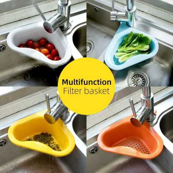 Swan Shape Drain Basket for Kitchen Sink, Corner Kitchen Sink Strainer Basket - Image 3