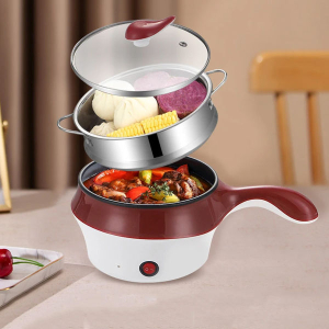 Multifunctional Electric Cooker Hot Pot Mini Non-stick Food Noodle Cooking Skillet Egg Steamer Soup Heater Pot Frying Pan