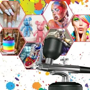 Rechargeable Air Brush Compressor Kit Air Brush Sprayer Tool Air Brush Gun Machine for Nail Art Tattoo Wall Art DIY Multi-Functional Spray Tool