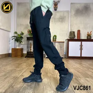 VIRJEANS (VJC861) Summer Stretchable Relax Fit Heavy Trouser For Men- Black