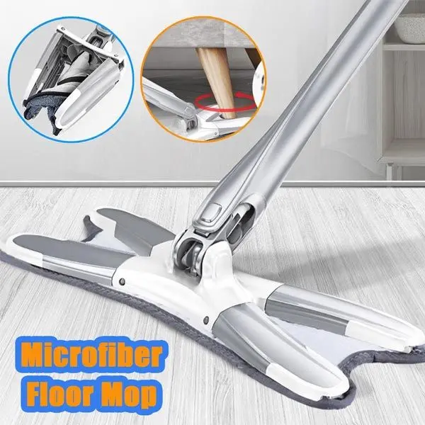 Microfiber Squeeze Mop for Floor Cleaning Hand-Free Wash Self Wringing Flat Mop - Image 2