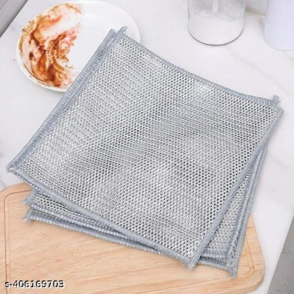 Pack of 5 Multipurpose Wire Dishwashing Rags for Wet and Dry Stainless Steel Scrubber for Utensils Non-Scratch Wire Dishcloth for Washing Dishes Sinks Counters Easy Rinsing Machine Washable - Image 3