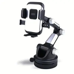 Car Phone Holder Dashboard Switch Lock - S608 - Silver Black