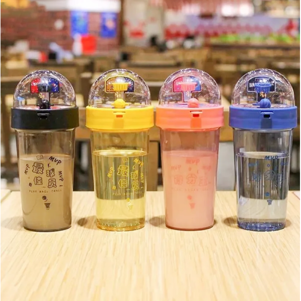 KOJA Sport Water Bottle Bts Cup Basketball Shooting Machine Water Bottle Transparent Plastic Portable Drink Bottle Travel Tea Cup - Image 2