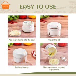 KOJA Manual Food Processors & Chopper With Lid, Garlic press, Mini Vegetable Shredder, Suitable for Garlic Carrots Onions Peppers Meat Fruits Mincing