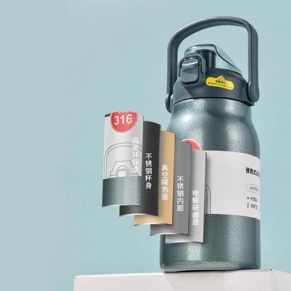 Large Capacity Thermo Bottle 800ML Stainless Steel Thermos Water Bottle Tumbler Portable Thermoses Mug Outdoor Cup Thermal Cup (Color may vary) - Image 3