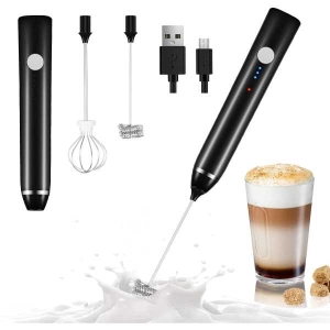USB Rechargeable Electric Foam Maker - Handheld Milk Frother for Hot Milk, Coffee, Egg Beater