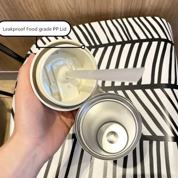 KOJA Insulated Coffee Mug Reusable Travel Coffee Cup with Flip Straw and Leakproof Lid Stainless Steel - Image 5