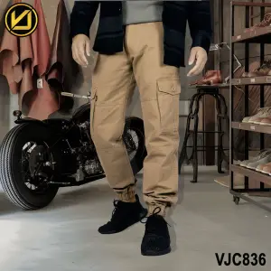 VIRJEANS (VJC836) Cargo Box Joggers 6 Pocket Pant For Men-Khaki