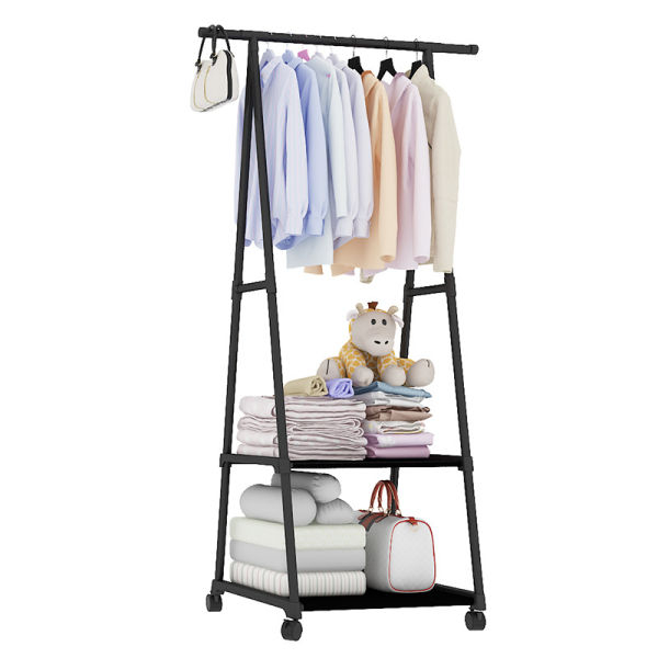 Multifunction Clothes Triangle Coat Rack Removable Bedroom Rack With Wheels - Image 3
