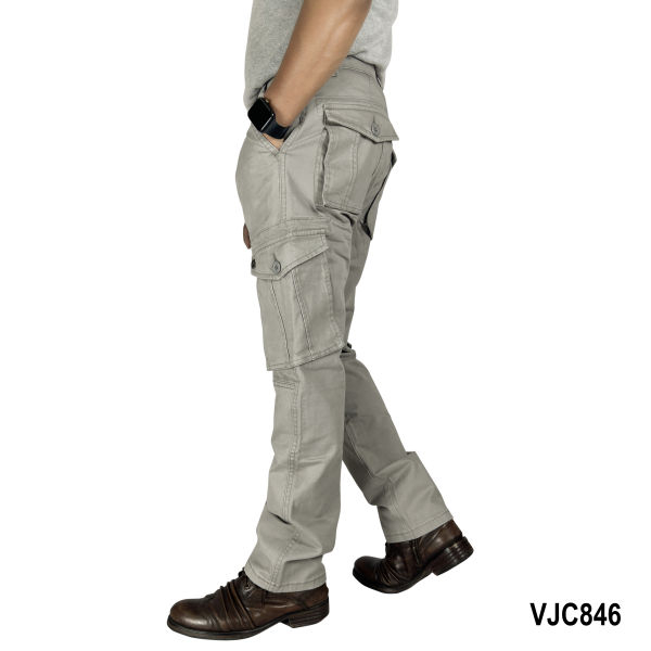 VIRJEANS (VJC846) Stretchable Cargo Box Pant For Men-Grey - Image 5