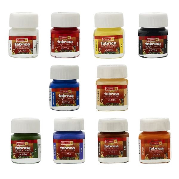Camel Fabrica Acrylic Fabric Color Set, 15ml, 10 Shades - Image 3