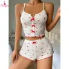 Fancyra 2 Piece Pajama Set for Women Sleeveless Cami Top and Shorts Pajama Set