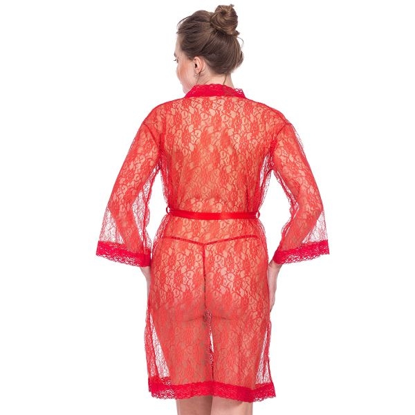 Fancyra Babydoll Lace Net Robe Lingerie Nightwear Dress Free Size - Image 4