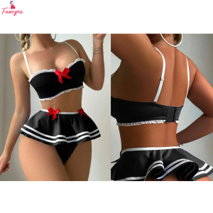 Fancyra Babydoll Lingerie Crop Top & Lingerie Set Flirty Nightwear for Women