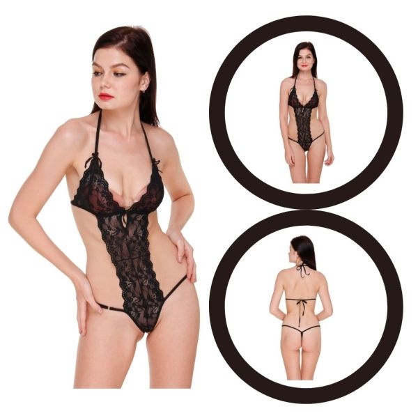 Fancyra Babydoll Lingerie Free Size Black Color - Image 4