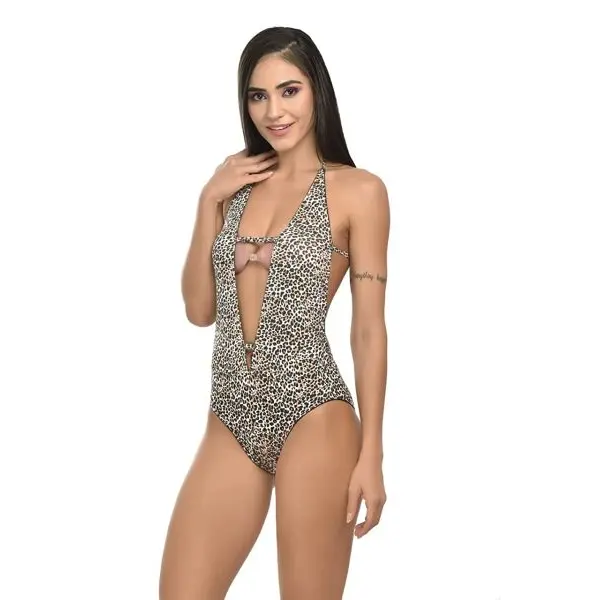 Fancyra Babydoll Lingerie Nightdress And Bikini Bra Panty Set Tiger Print Design - Image 2