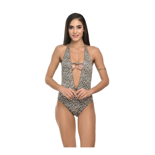Fancyra Babydoll Lingerie Nightdress And Bikini Bra Panty Set Tiger Print Design - Image 5