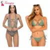 Fancyra Babydoll Lingerie Nightdress And Bikini Bra Panty Set Tiger Print Design