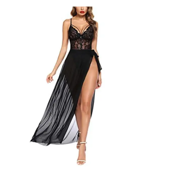 Fancyra Babydoll Lingerie Nightdress Long Night Gown Sleepwear Free Size - Image 4