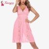 Fancyra Babydoll Nightwear Lace Floral Knee Length Lingerie Free Size For Women