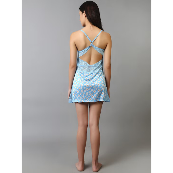 Fancyra Beautiful Floral Print Hot Sleepwear Sling Dress Babydoll Lingerie - Image 4
