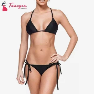 Fancyra Bikini Bra Panty Lingerie Set Free Size Black Color