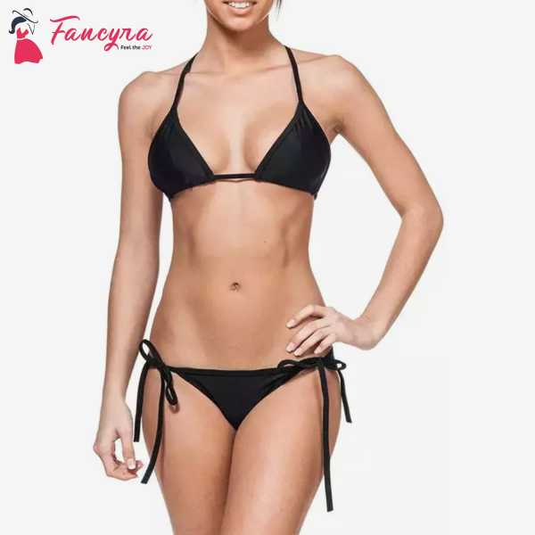 Fancyra Bikini Bra Panty Lingerie Set Free Size Black Color