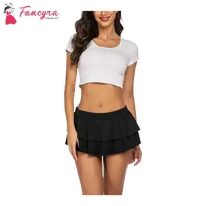 Fancyra Black Mini Skirt For Women Free Size