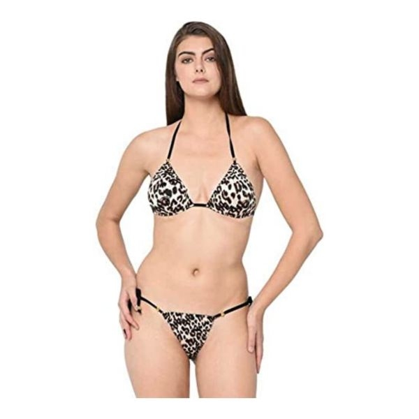 Fancyra Bra And Panty Set Animal Print Bikini Lingerie Set Free Size - Image 5