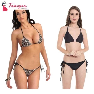 Fancyra Combo Panty And Bra 2 Set Tiger Print And Black Color