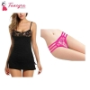 Fancyra Combo Set Of 2 Stylish Lingerie Babydoll And Thong Panty Set Free Size Black And Pink Color