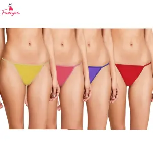 Fancyra Combo Set of 4 Pieces Women Soft Comfortable G-String Thong Panty