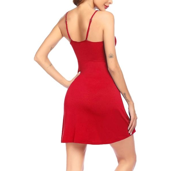Fancyra Combo Set Of Cotton Women Lingerie Lace Chemise Nightgown Lace Sling Dress - Image 4