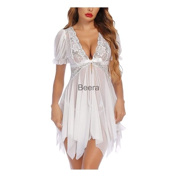 Fancyra Combo Set Of Nightwear Baby Doll Lingerie For Women For Honeymoon Free Size Black And White Color - Image 2