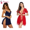 Fancyra Combo Set Of Nightwear Baby Doll Lingerie For Women For Honeymoon Free Size Navy Blue And Red Color