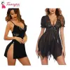 Fancyra Combo Set Of Nightwear Baby Doll Lingerie For Women Free Size Black Color